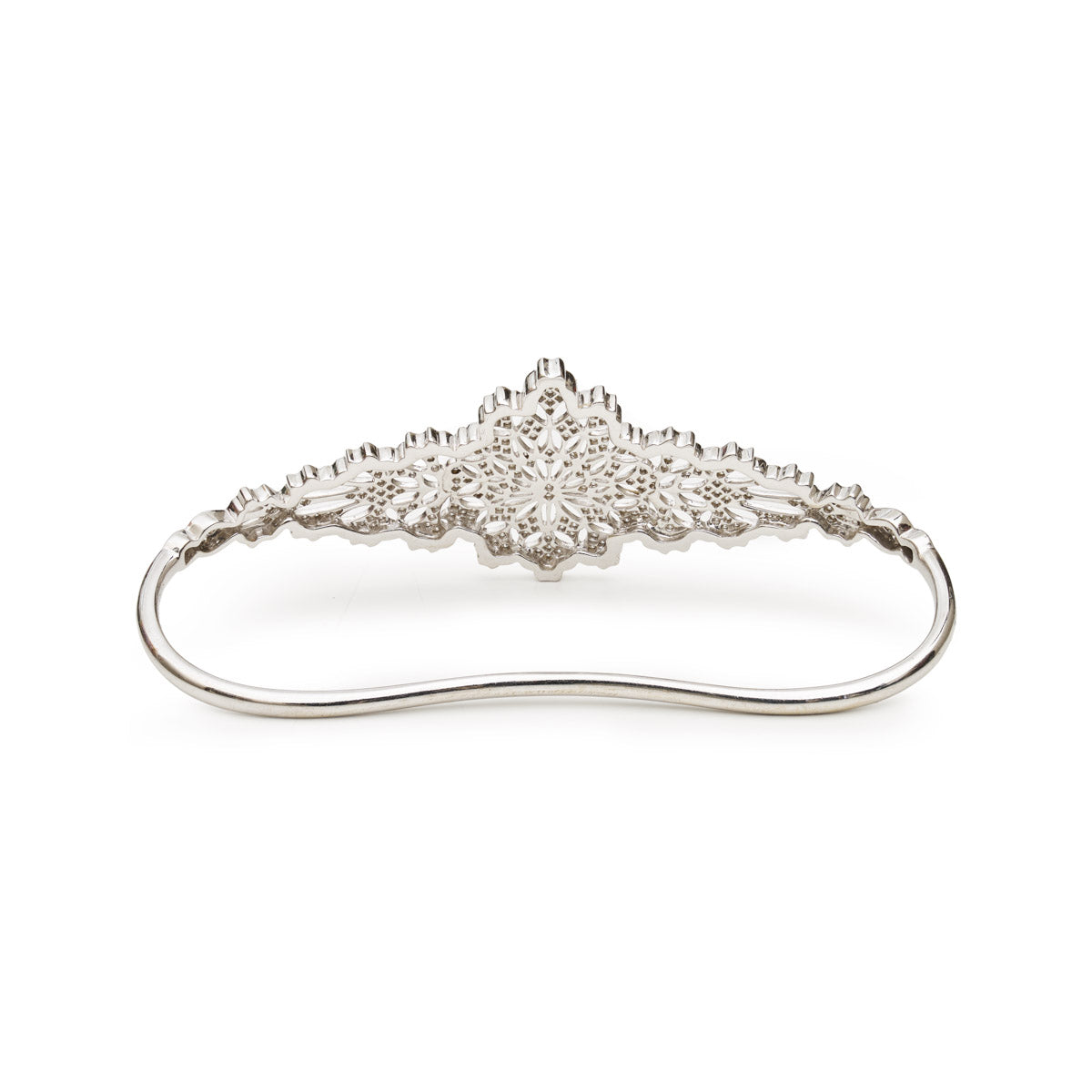 White gold palm-shaped bracelet from Other Designers' fine jewellery collection, showcasing intricate craftsmanship and elegant design.