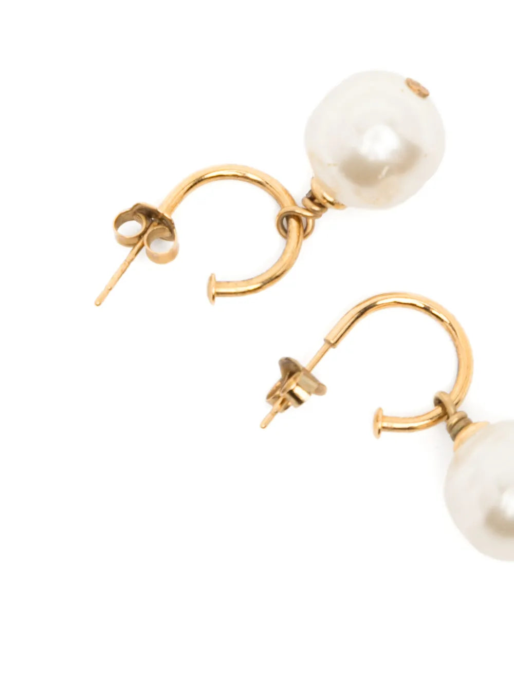 Close-up of Chanel Pearl CC Earrings showcasing classic pearl design and iconic interlocking CC logo on elegant jewelry.