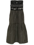 Prada 2006 bead-embellishment dress featuring intricate beadwork and elegant fabric, showcased on a model.
