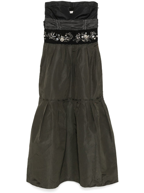Prada 2006 bead-embellishment dress featuring intricate beadwork and elegant fabric, showcased on a model.