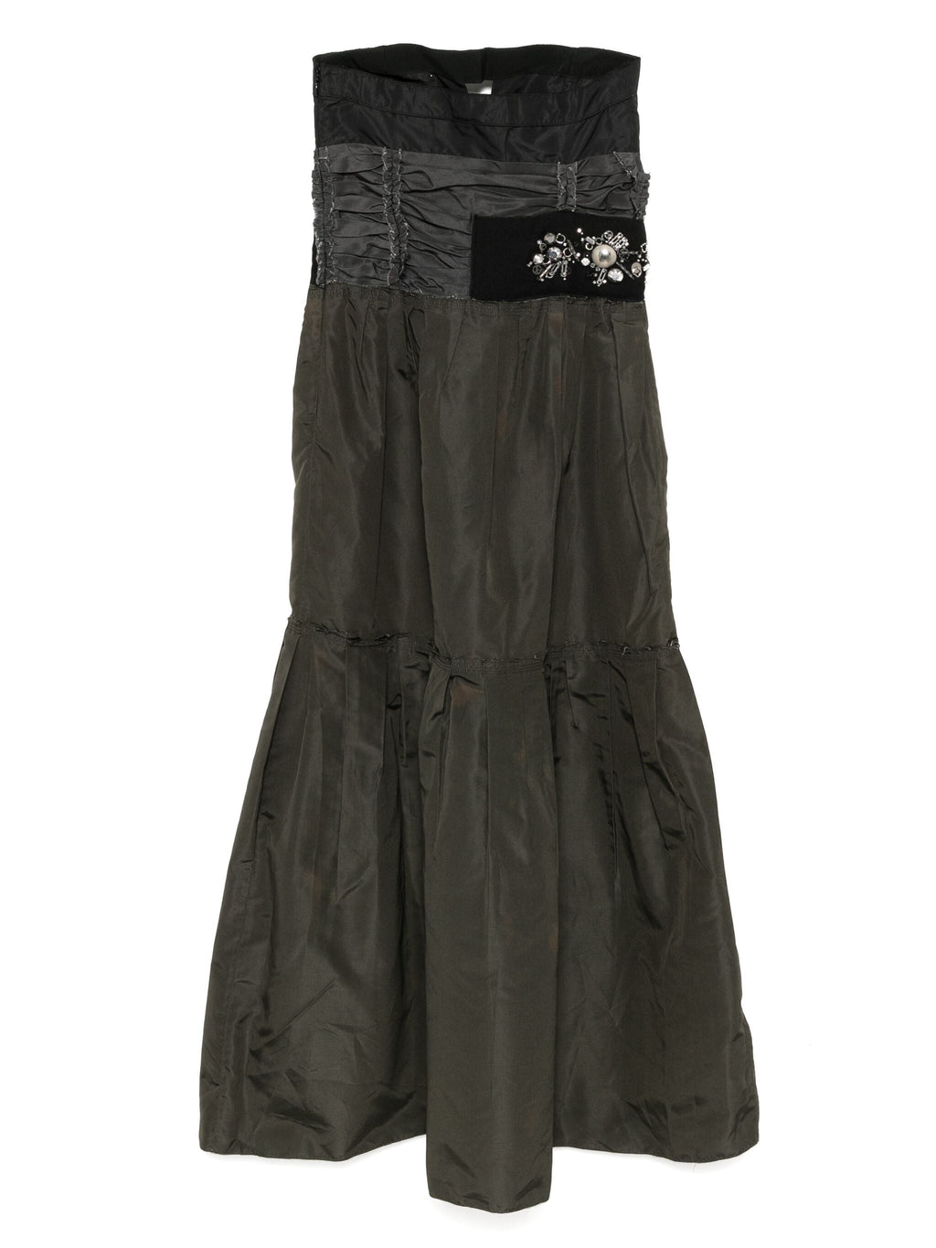 Prada 2006 bead-embellished dress with intricate beadwork and elegant design, displayed on a mannequin.