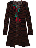 Navy Prada crochet embellished coat from Spring 2005 with detailed crochet patterns and stylish design.