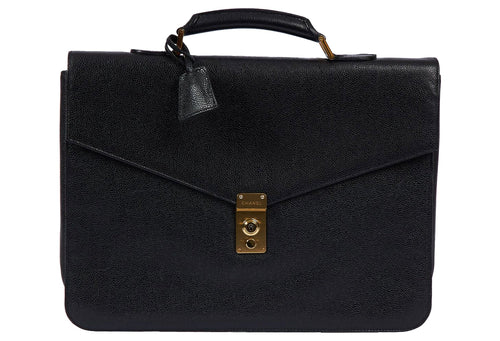 1990s Chanel Black Caviar Briefcase