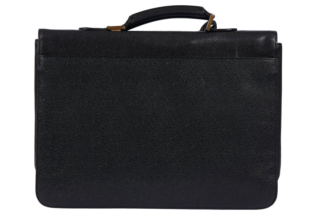 1990s Chanel Black Caviar Briefcase