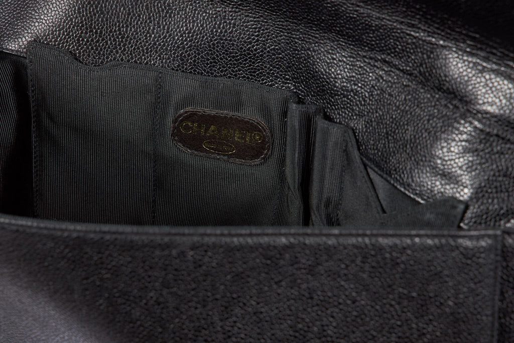 1990s Chanel Black Caviar Briefcase