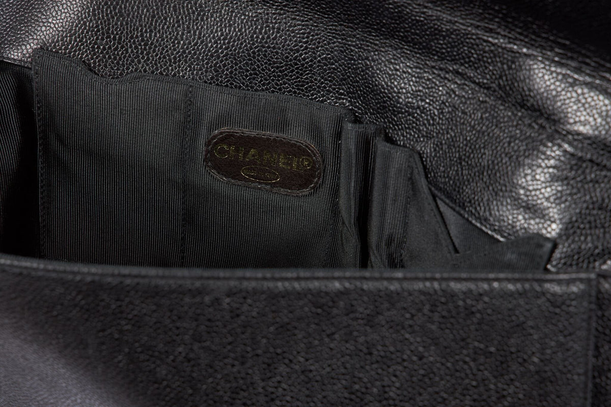 1990s Chanel Black Caviar Briefcase
