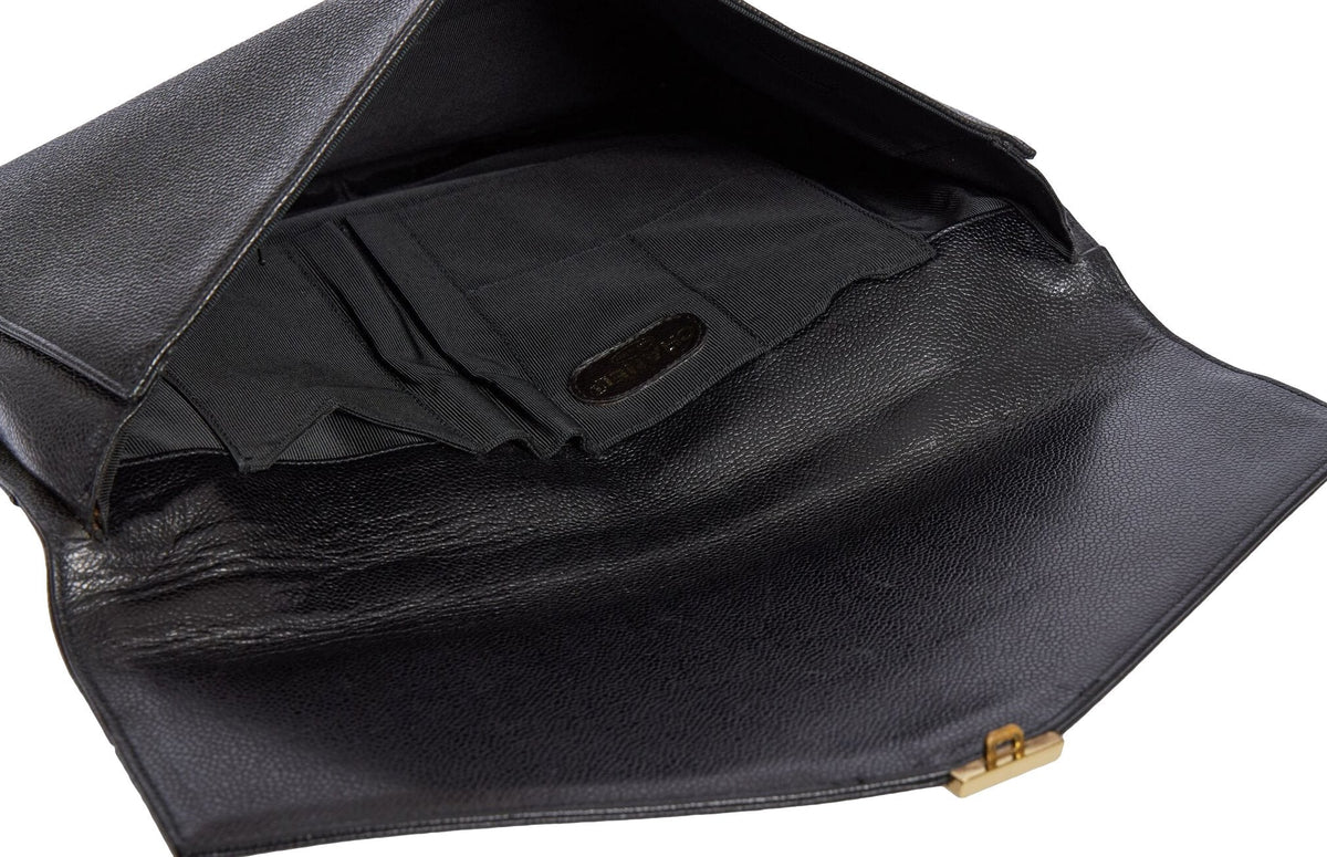 1990s Chanel Black Caviar Briefcase