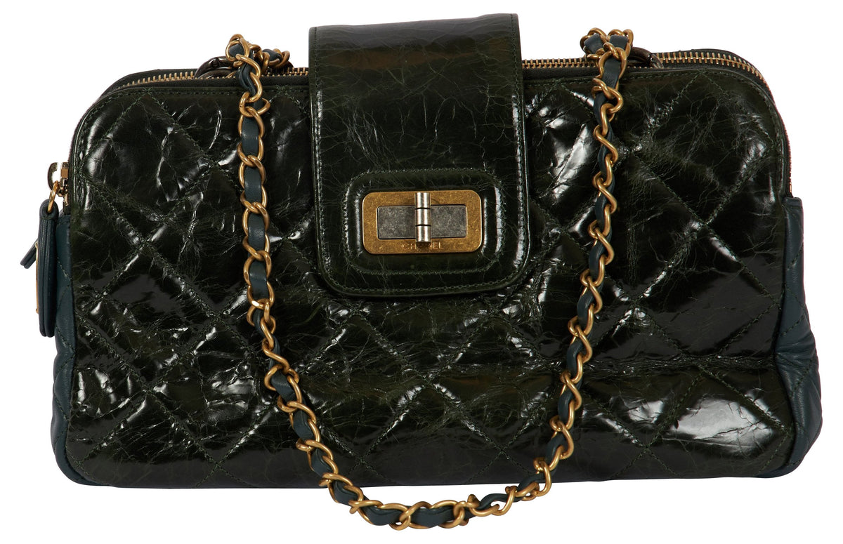 Chanel Forest Green 2-Tone Handbag