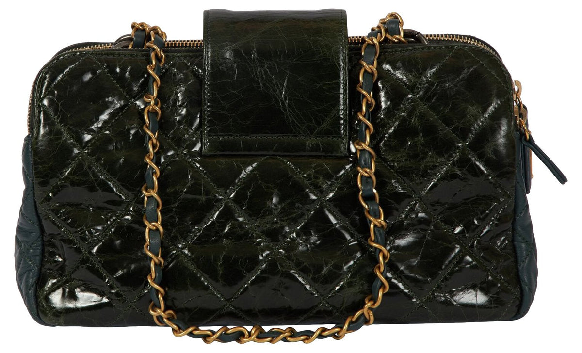 Chanel Forest Green 2-Tone Handbag