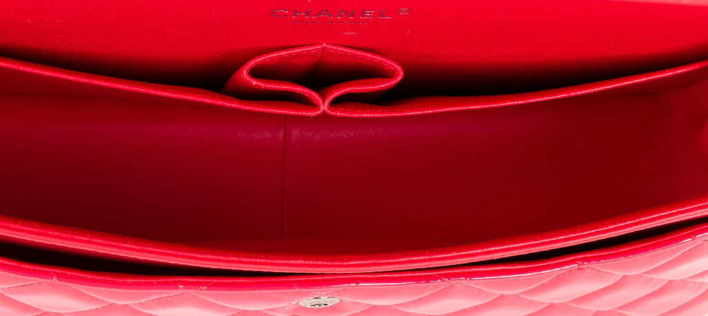 Chanel Coral Patent Jumbo Double Flap