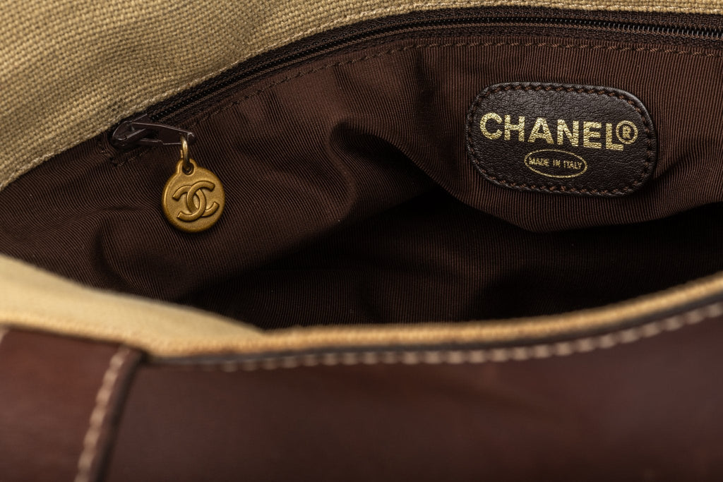 Chanel Brown Raffia Shoulder Tote