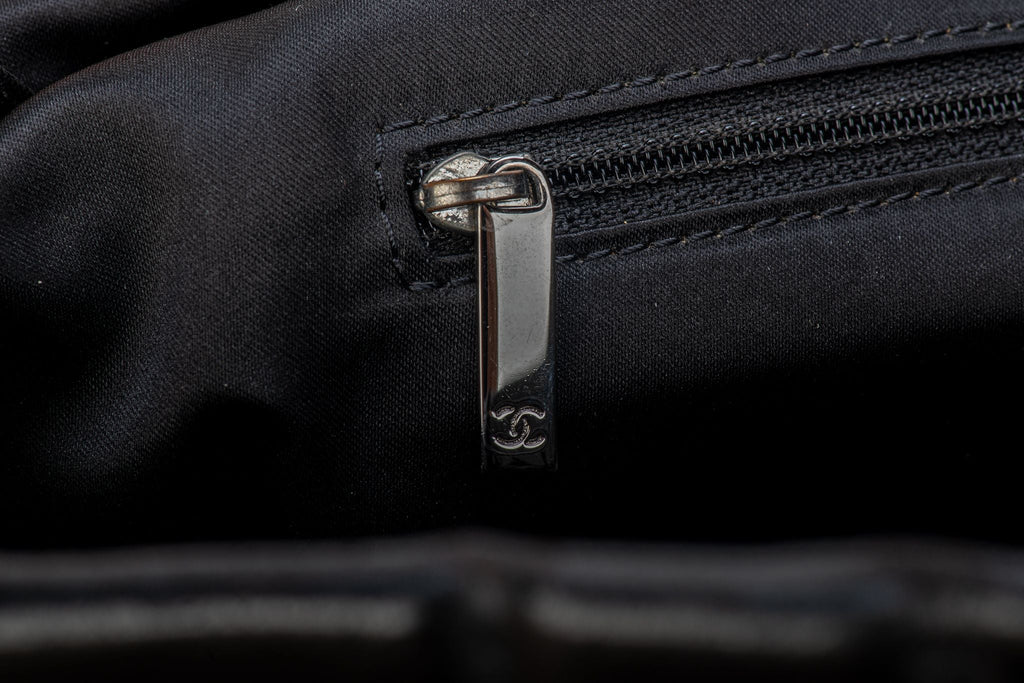 Chanel Black Brushed Leather Large Tote