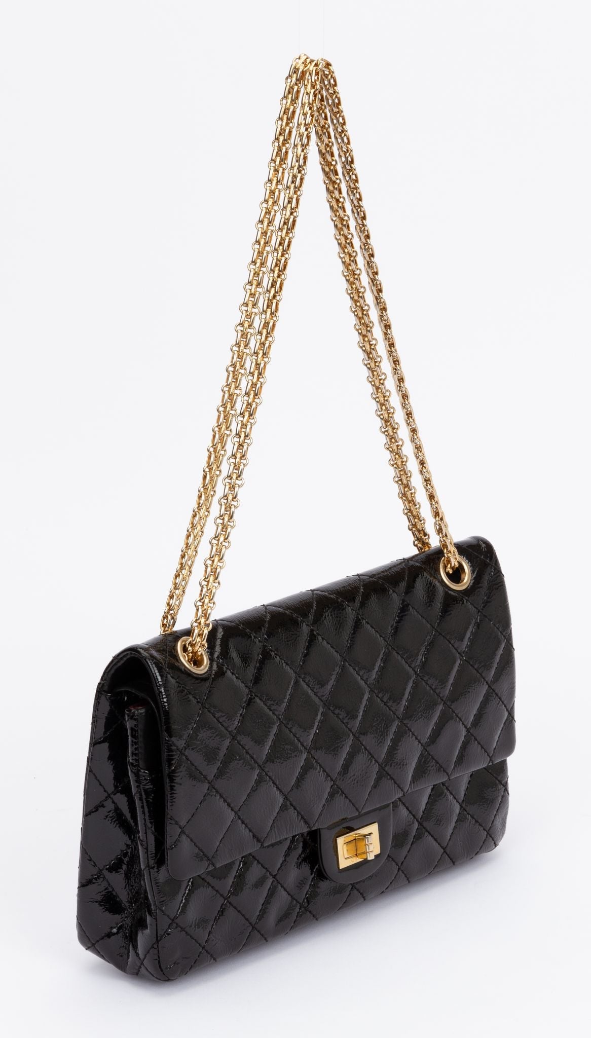 Chanel Black Patent Reissue Medium Flap