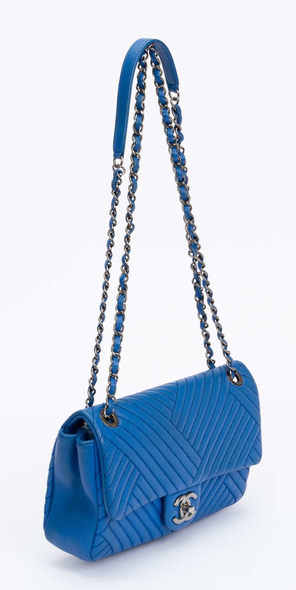 Chanel Blue Izmir Single Quilted Flap