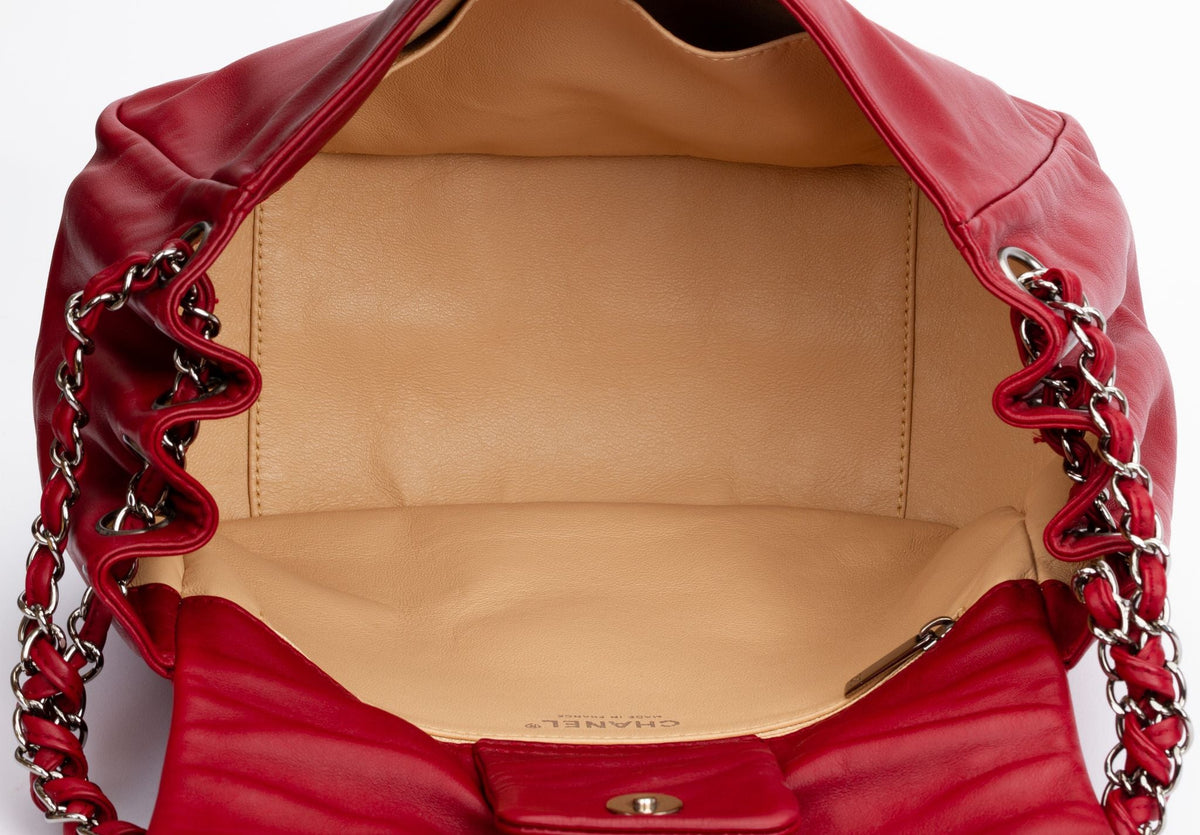 Chanel Cherry Red Inlay Chain Handbag