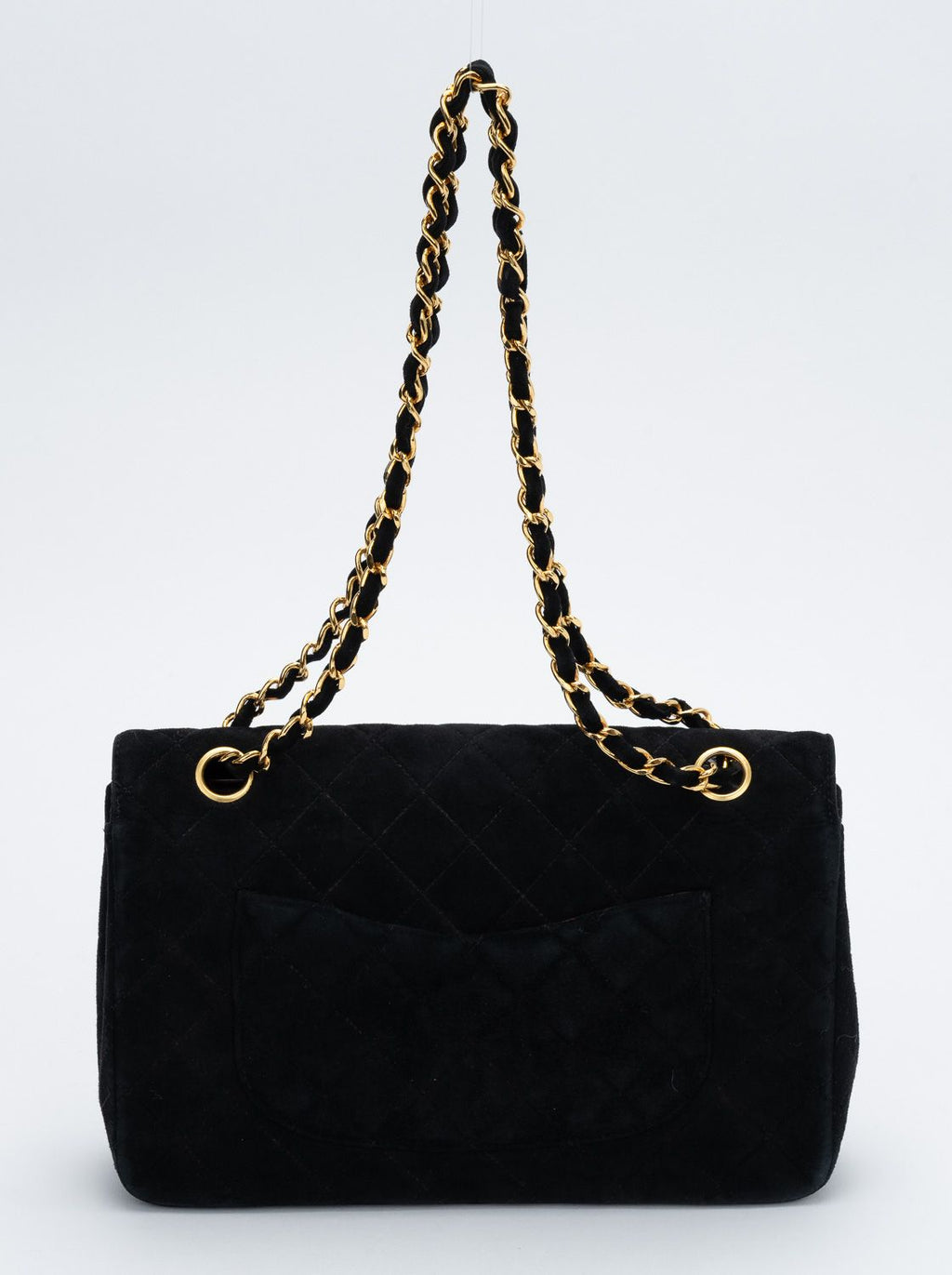 Chanel Black Suede Single Flap 10"