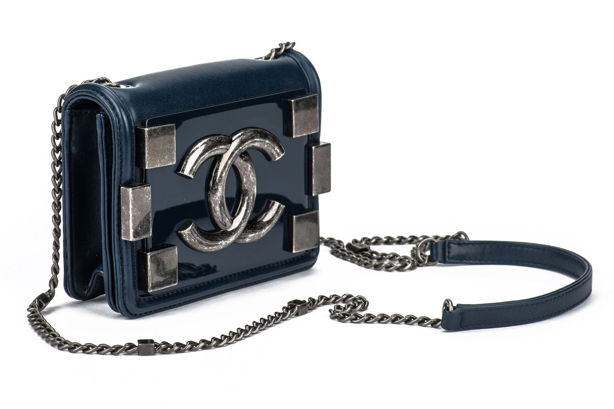 Chanel Boy Brick Flap Bag Navy
