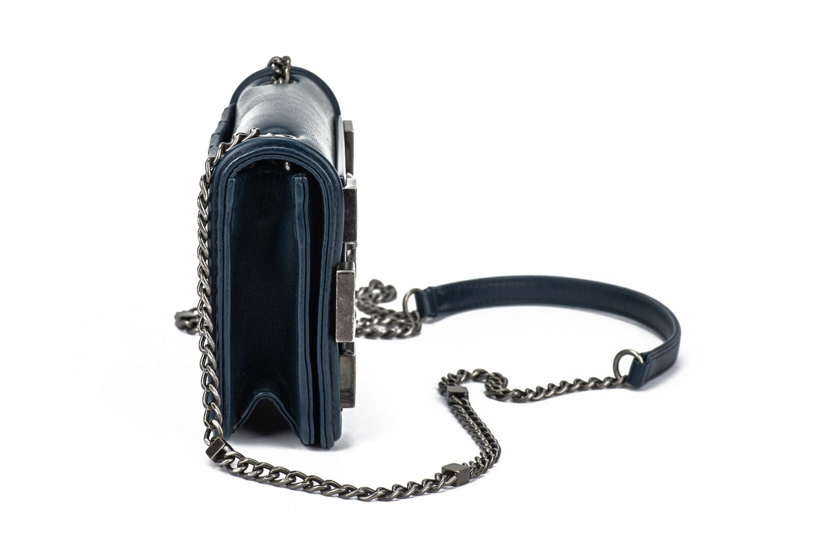 Chanel Boy Brick Flap Bag Navy