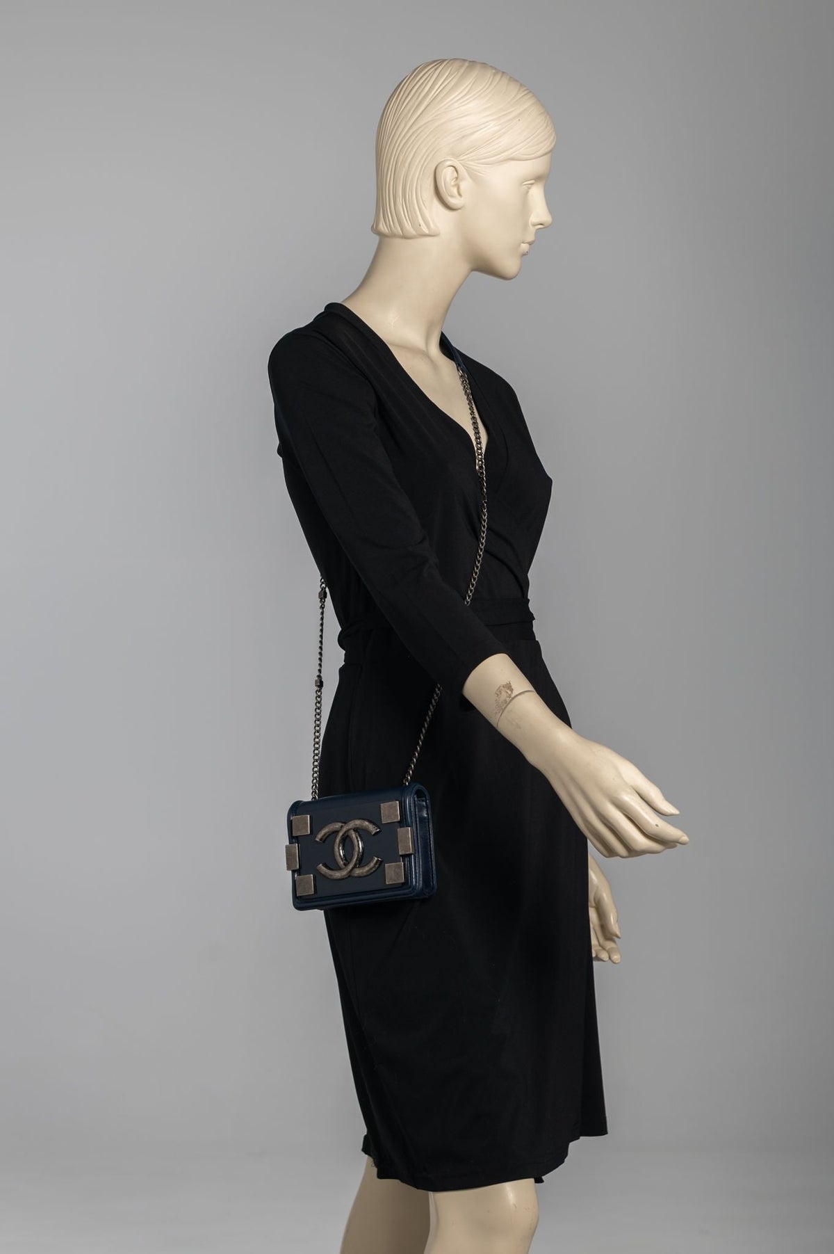 Chanel Boy Brick Flap Bag Navy
