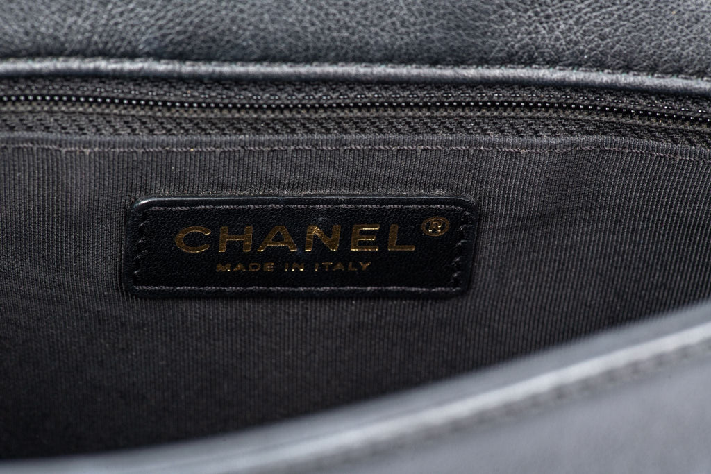 Chanel Graphic Single Flap Bag Black Red