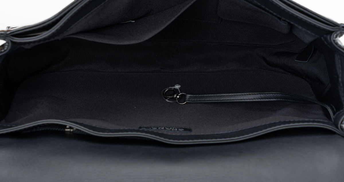 Chanel Black Patent Maxi Boy Bag