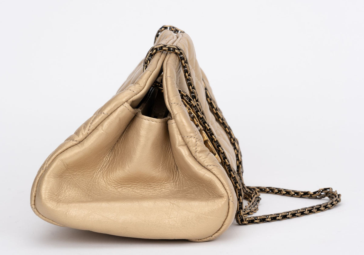 Chanel Gold Distressed Mademoiselle Bag