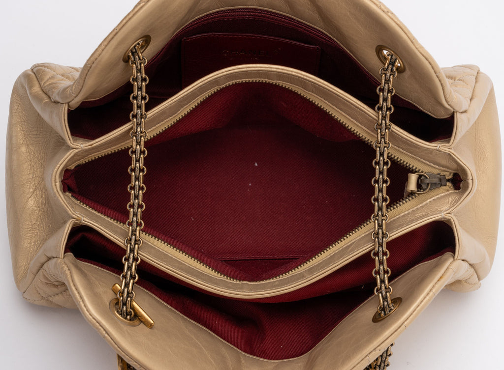 Chanel Gold Distressed Mademoiselle Bag
