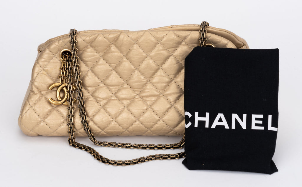 Chanel Gold Distressed Mademoiselle Bag