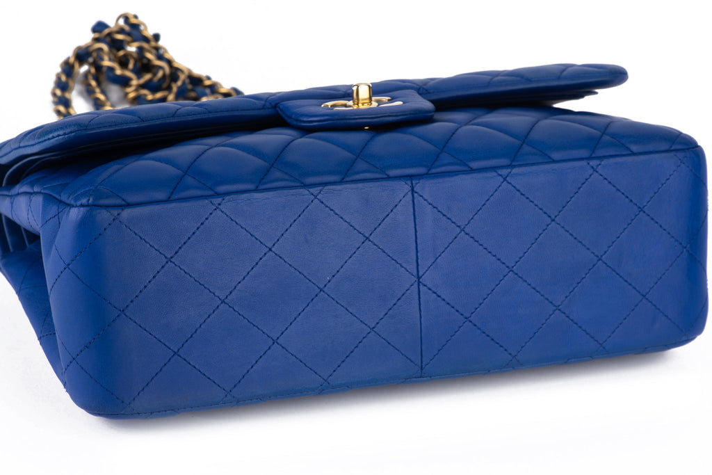 Chanel Jumbo Blue Quilted Double Flap