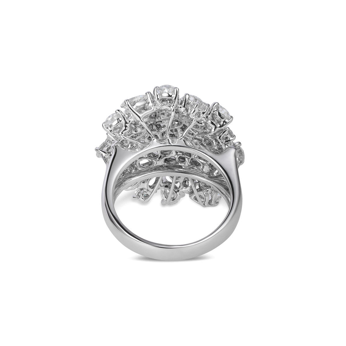 Leo Pizzo Cocktail Cluster Dome Diamond Ring featuring a cluster of sparkling diamonds on a elegant band.