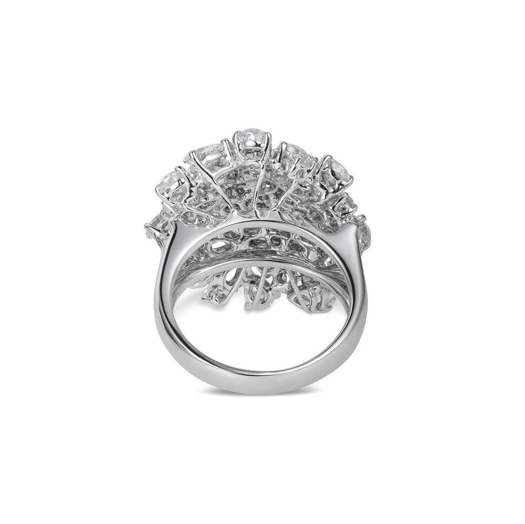 Leo Pizzo Cocktail Cluster Dome Diamond Ring featuring a cluster of sparkling diamonds on a elegant band.