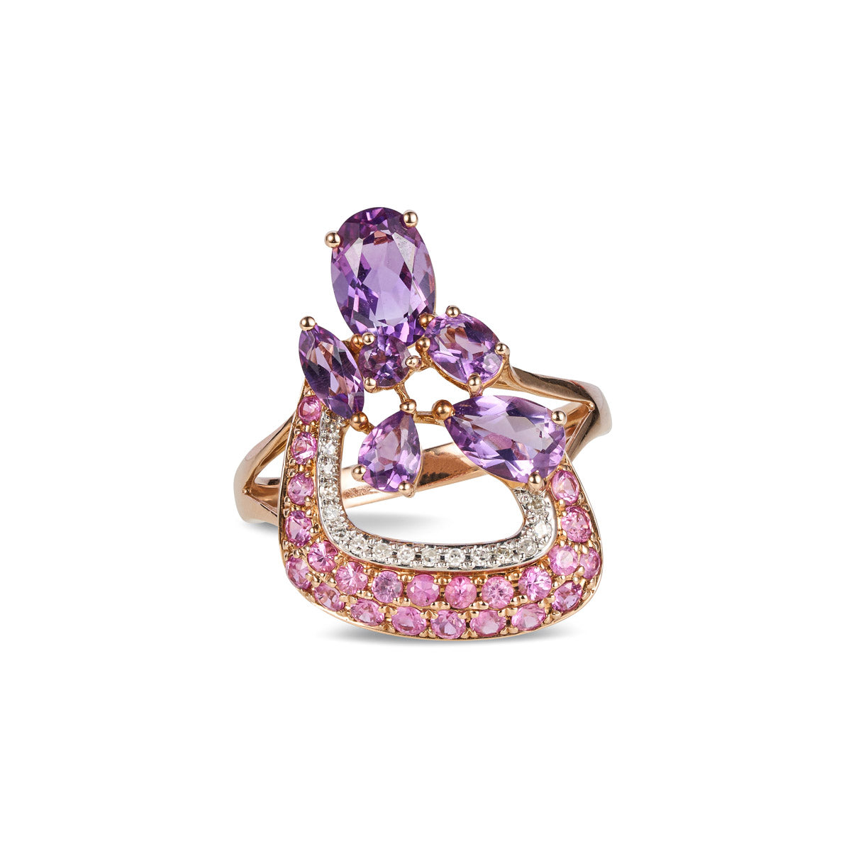 Purple sapphire ring from Vintage Finds featuring a sparkling purple sapphire gemstone set in a stylish ring design.
