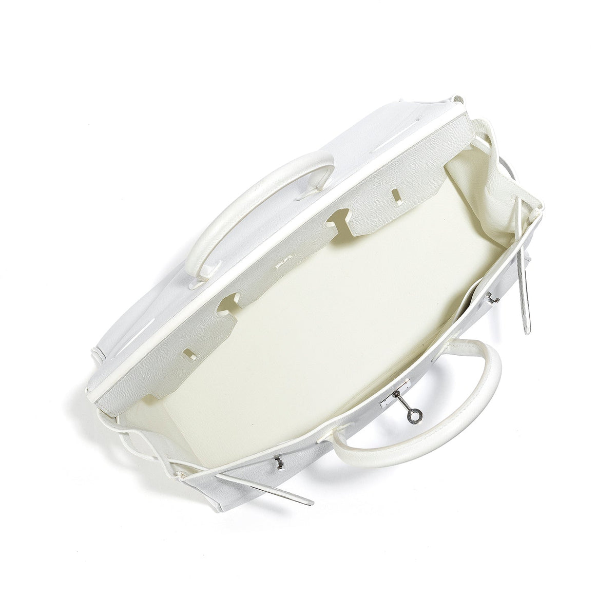 Hermès Birkin 35 White Epsom leather top handle bag with gold hardware, stylish and elegant for everyday use.