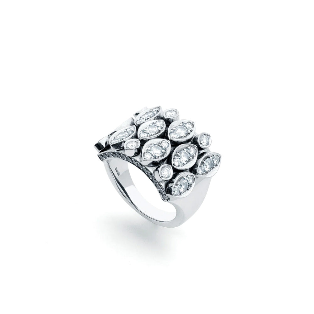 Cartier Diamond Diadea ring with sparkling diamonds set in a sleek gold band, showcasing elegant jewelry craftsmanship.