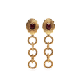 Chanel Ruby Gripoix chainlink earrings featuring vibrant red glass and intricate design.