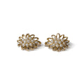 Goldtone floral earrings with faux pearls, vintage-inspired bridal jewelry by Vintage Finds