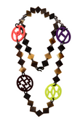 Hermès Purple and Multicolour Lacquer Lena Necklace with intricate design and vibrant color details.