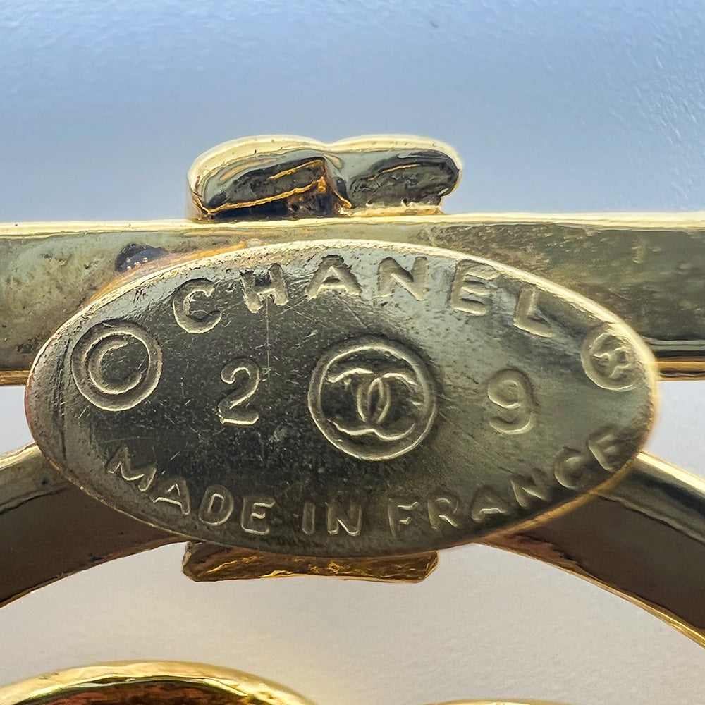 Chanel Square Logo Bracelet featuring a sleek design with the iconic CC logo on a stylish bracelet.