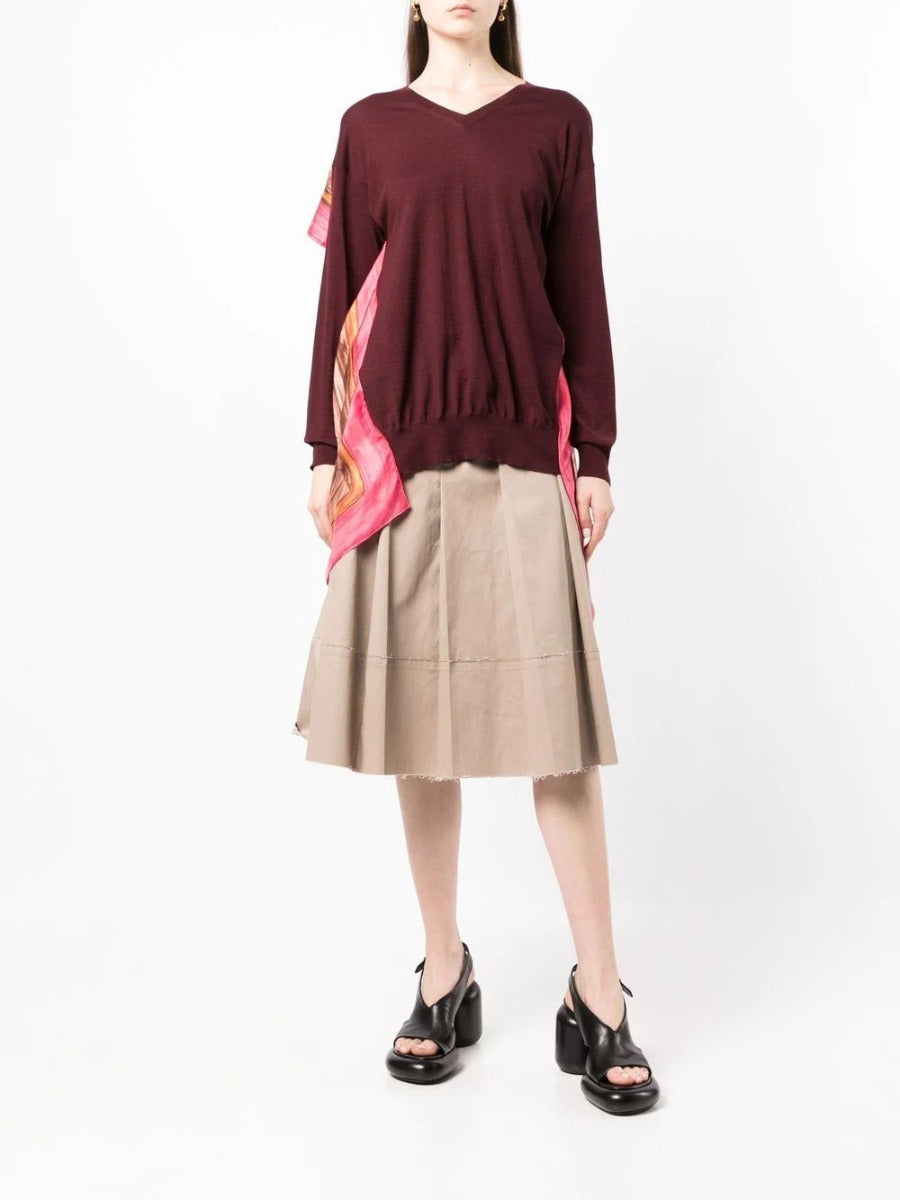 Celine Phoebe Philo wool jumper, cozy long-sleeve top in soft knit with a classic fit and ribbed cuffs, displayed on a hanger.