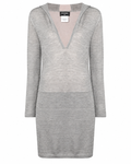 Chanel long grey hooded lounge top with relaxed fit and soft fabric, perfect for casual, comfortable wear.
