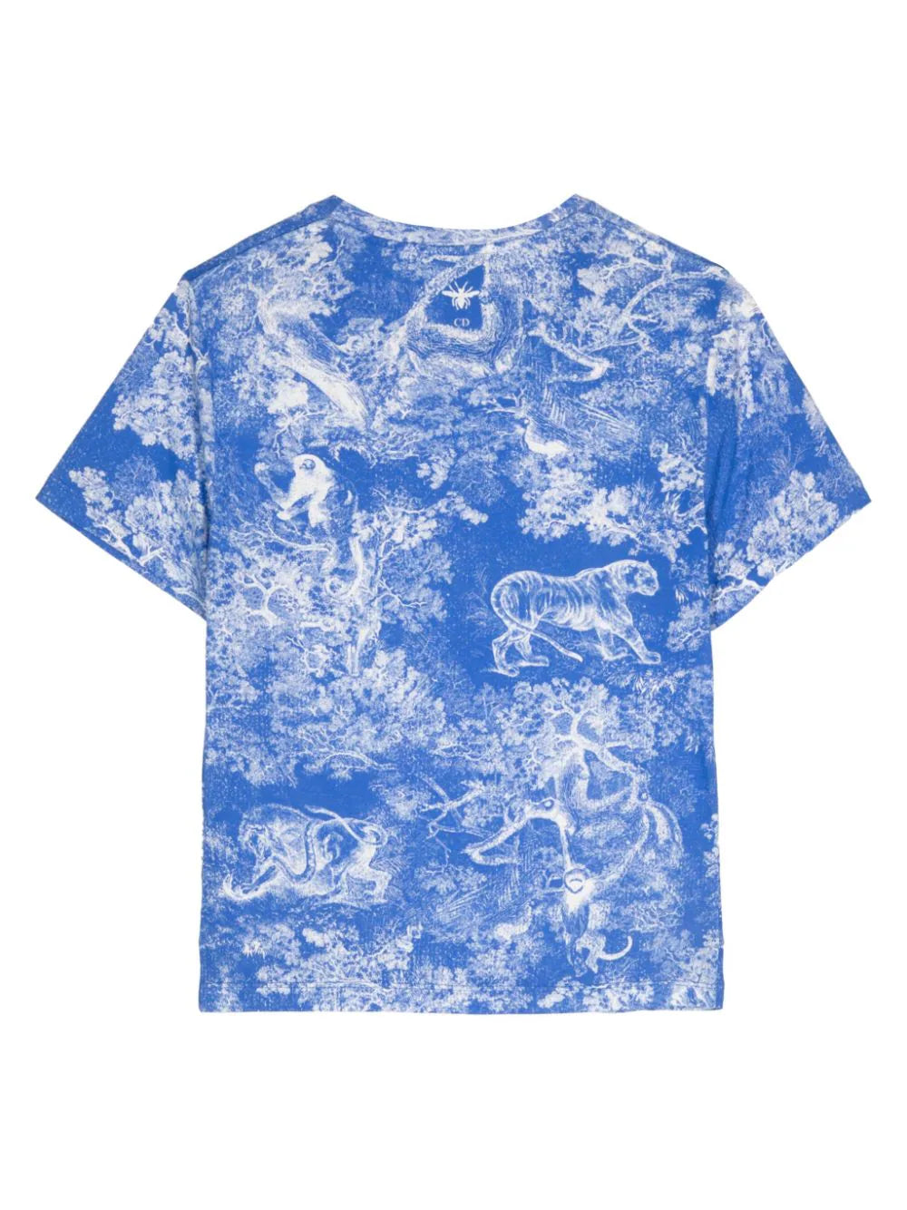 Dior Riviera short-sleeve T-shirt with graphic design, casual tops for women, white fabric, front view