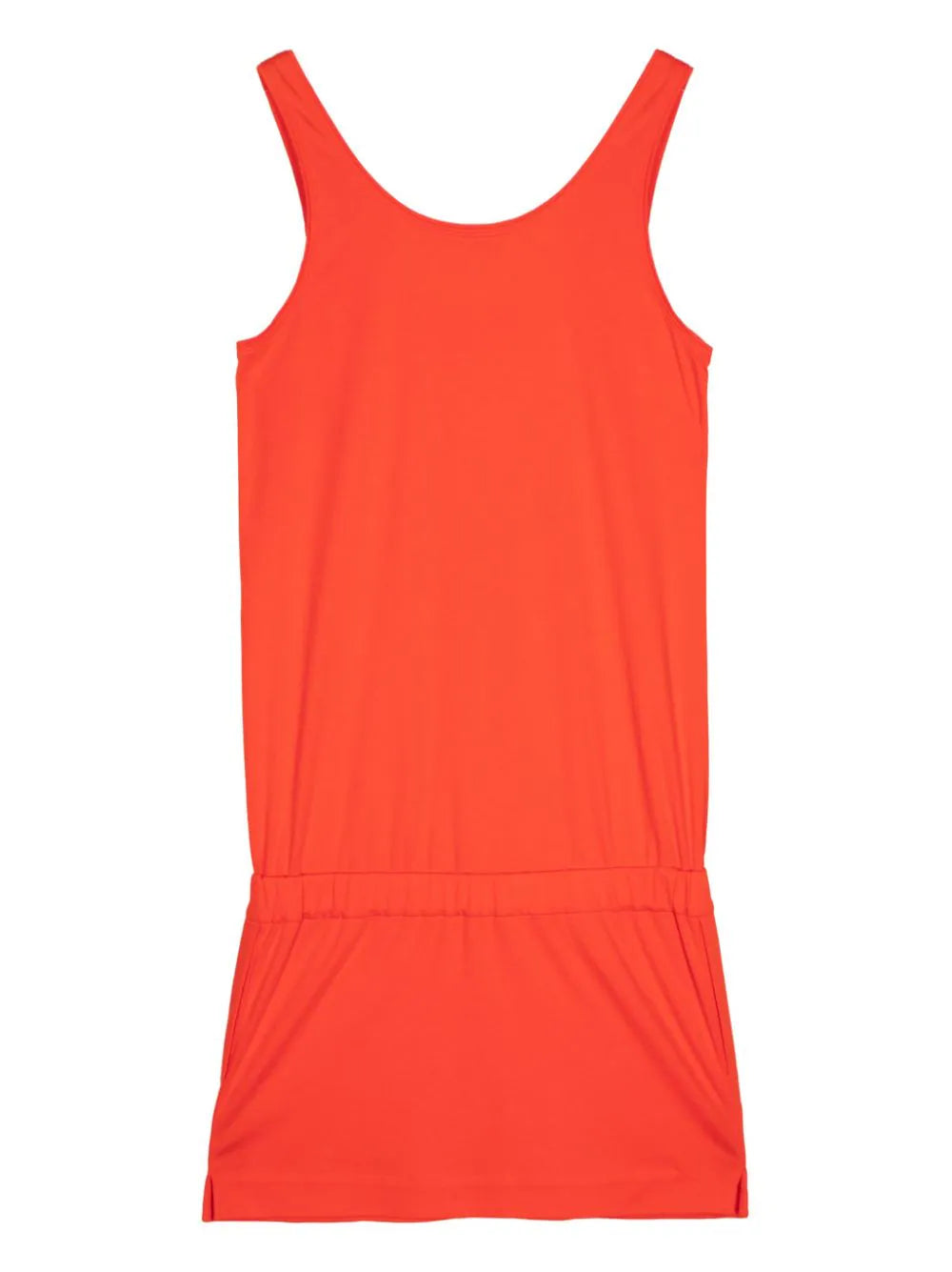 Hermès 2010 drawstring cotton minidress with casual fit and stylish design, shown in this image of the dress on a hanger.