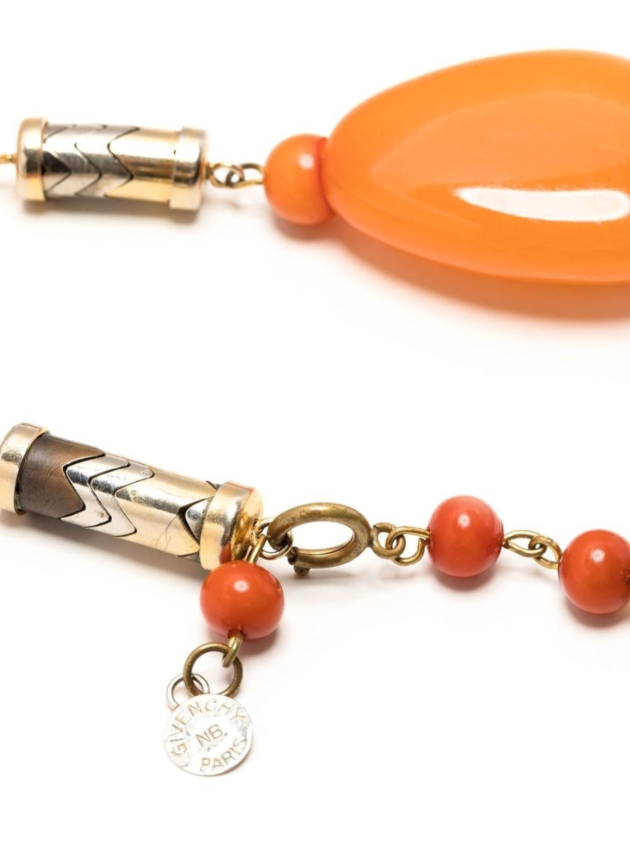 Vintage Givenchy beaded chain necklace from the 1970s, featuring intricate beadwork and a classic design.