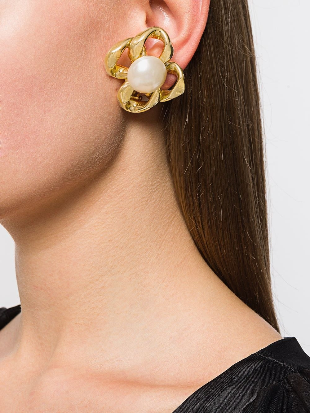 Square pearl earrings by Vintage Finds featuring elegant, square-shaped pearl studs on sterling posts.