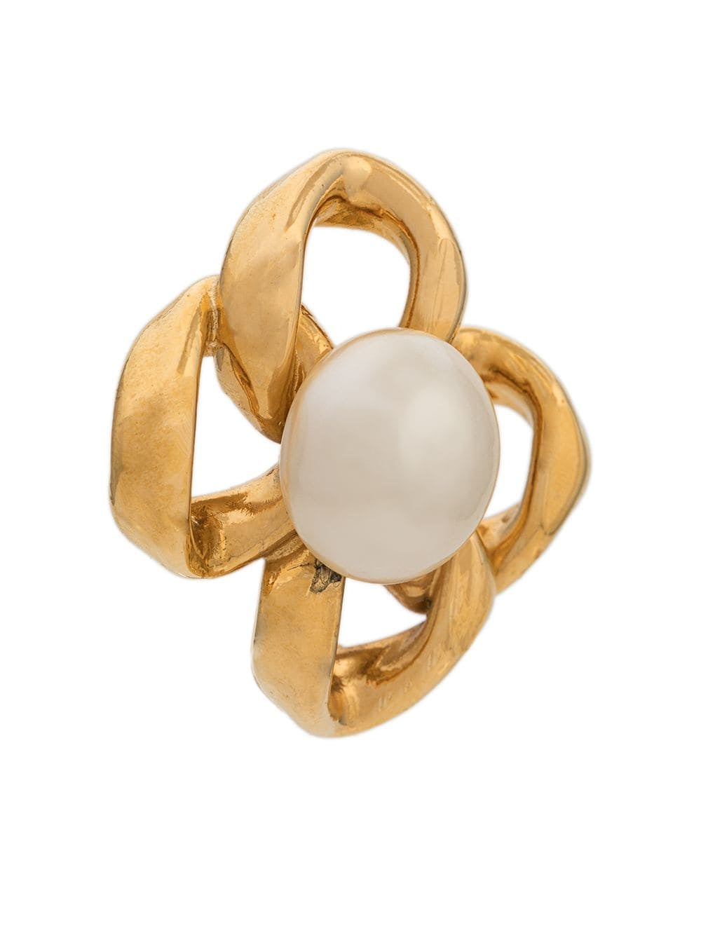 Square Pearl Earrings by Vintage Finds featuring elegant white pearls on modern square-shaped earrings.