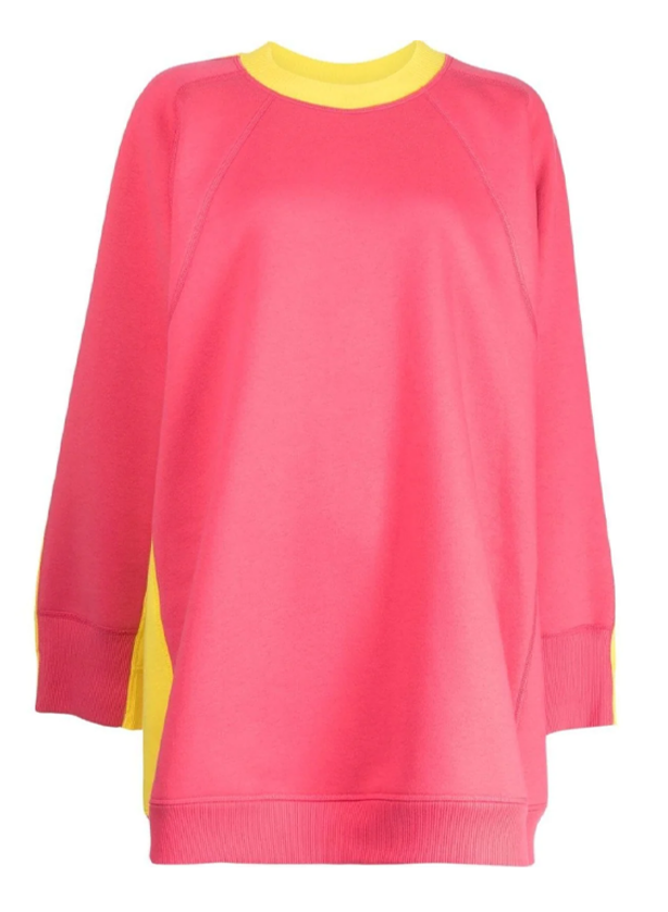 Celine colour block oversized sweatshirt, soft fabric, with bold contrasting panels, casual fit, long sleeves, and ribbed cuffs.