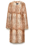 Fendi leopard print coat front view, stylish outerwear with bold animal pattern and tailored fit.