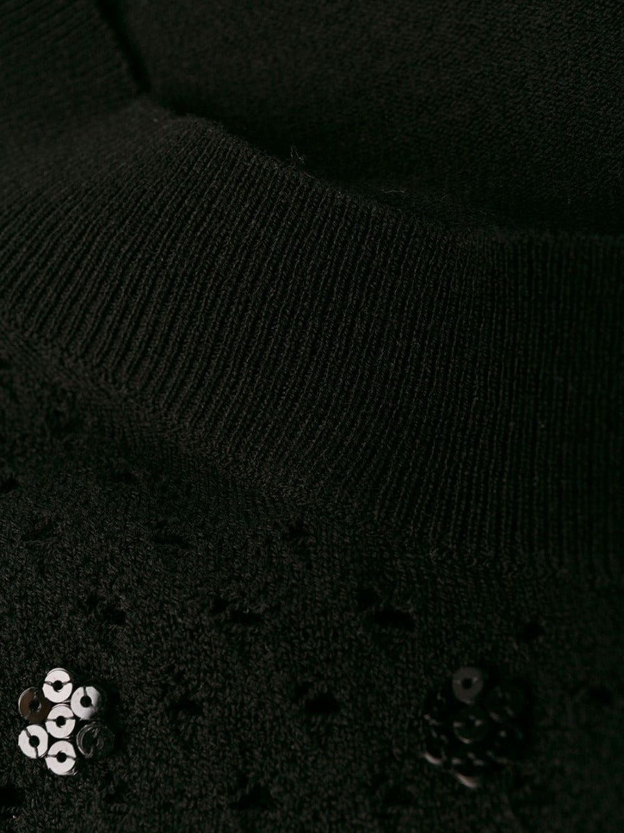 Louis Vuitton black sequin embellished top with shimmering sequins and stylish design, perfect for elegant occasions.