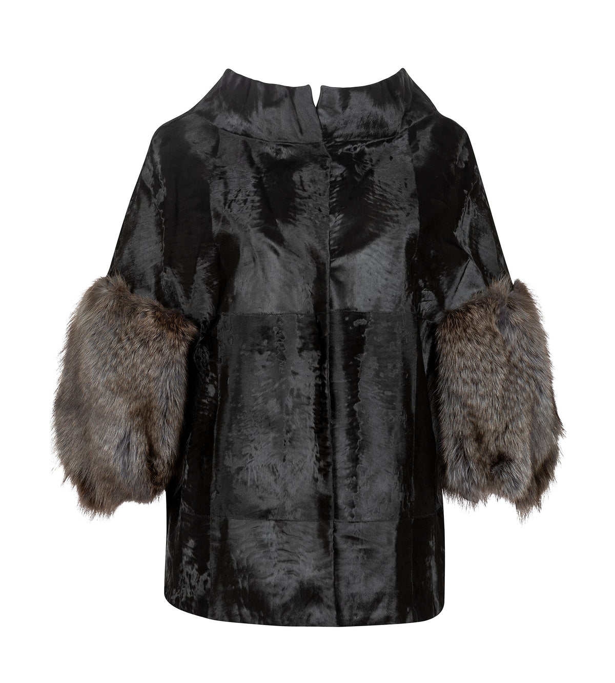 Marni blazer with fur cuff details, tailored fit, stylish front view, perfect for sophisticated winter or fall outfits.