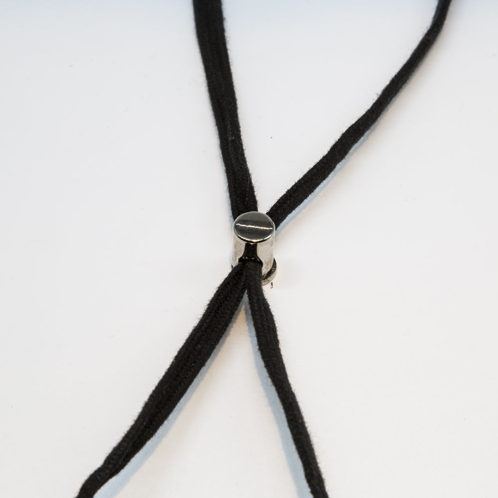 Red acrylic pendant necklace featuring a layered design from Other Designers, styled as a statement jewelry piece.